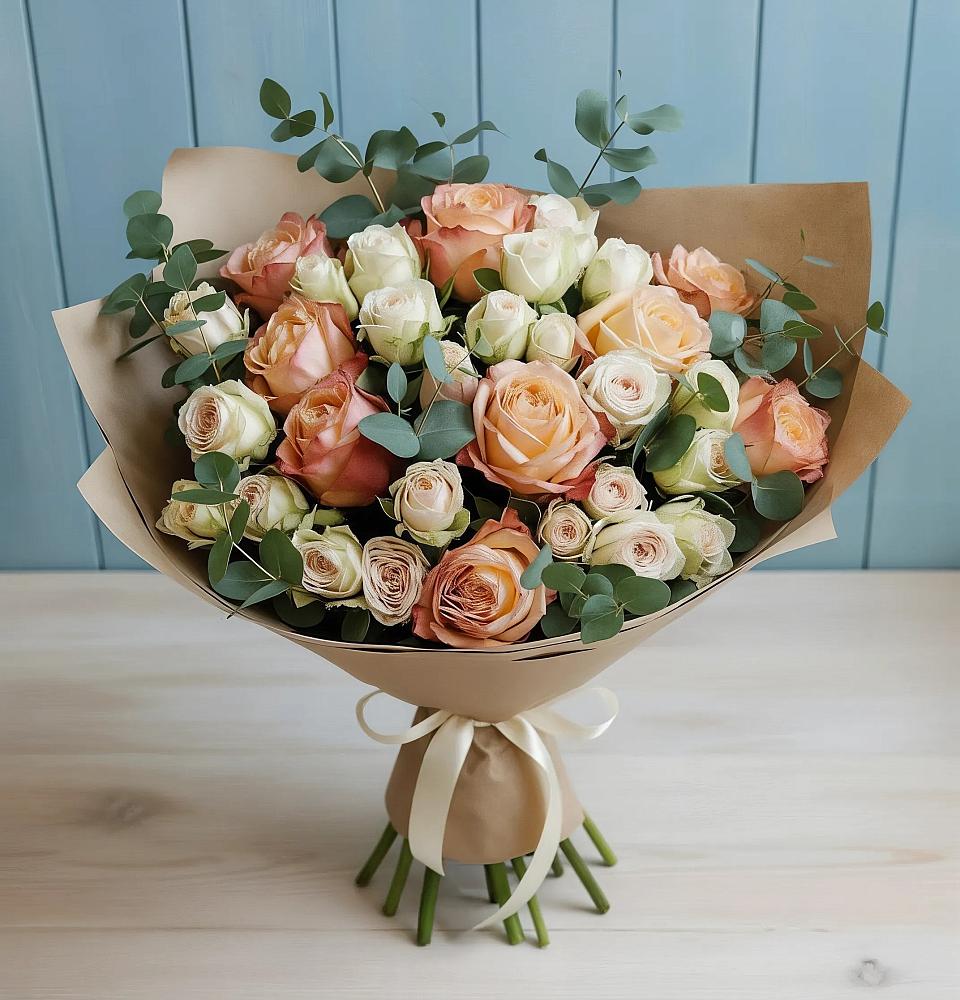 Букет цветов из: Альстромерии и Розы в Выборге