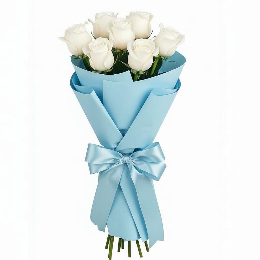 Букет 7 белых роз Проуд в Выборге