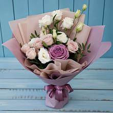 Букет цветов из:  Розы и Лизиантусы #REPLACE_PRED# Выборге