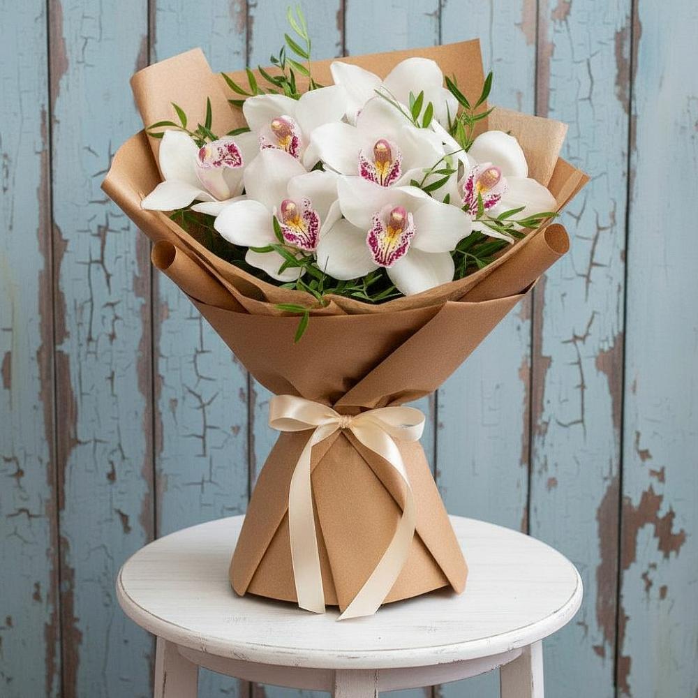 Букет цветов из: Орхидеи и Розы в Выборге
