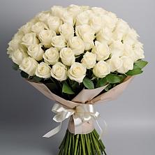 Букет 101 беля роза Белоснежка в Выборге