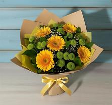 Букет цветов из:  Герберы и Хризантемы в Выборге