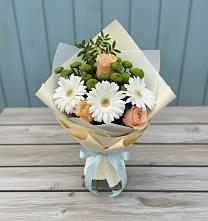 Букет цветов из:  Герберы, Розы и Хризантемы #REPLACE_PRED# Выборге